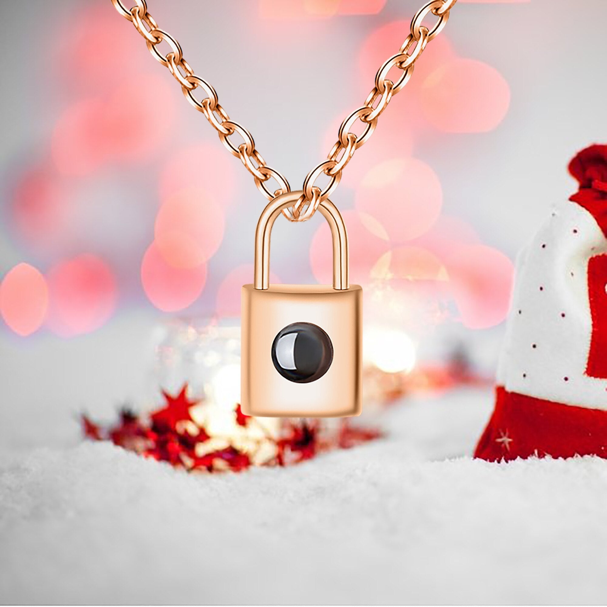 Customized photo key lock Projection Photo Necklace Personality Creative Pendant