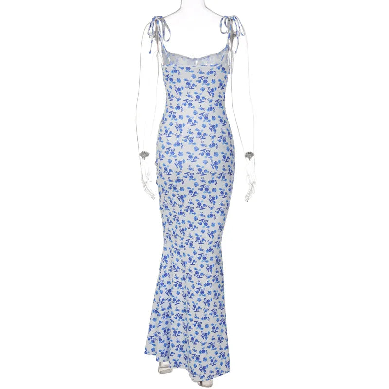 Elegant Floral Beach Vacation Bodycon Streetwear Long Dress