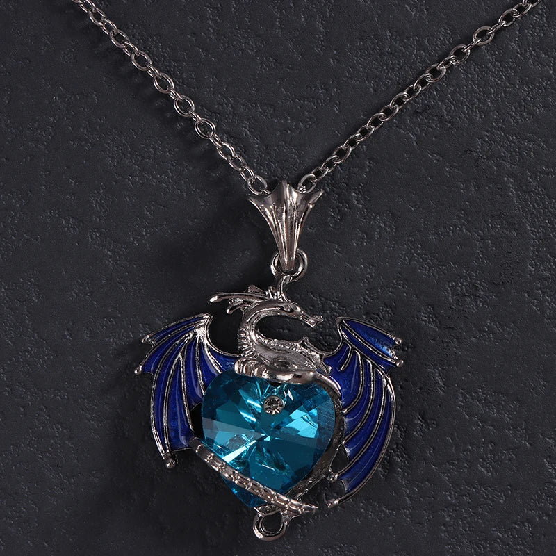 dragon necklace Blue Purple Pendant