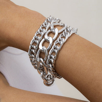 Hip Hop Thick Link Chain Bracelet Women&
