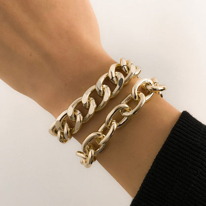 Hip Hop Thick Link Chain Bracelet Women&