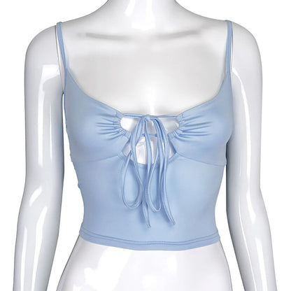 Lace-up Camisole Y2k Hollow Out Crop Top Summer