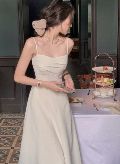 2 Pieces Dress Set O-neck Full Sleeve Short Jacket &amp; Spaghetti Strap Dresses