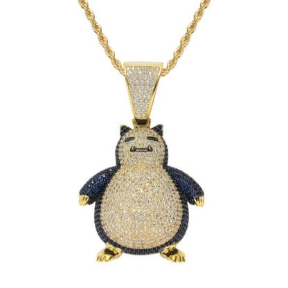 Hip Hop Fierce Shark Inlaid Zircon Pendant Charm Trend Necklace