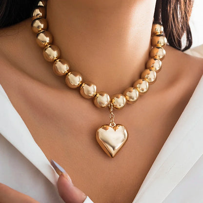 ball chain necklace Heart Pendant Choker Collar