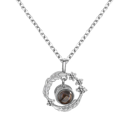 Personalized Photo Feather Projection Necklace New Jewelry