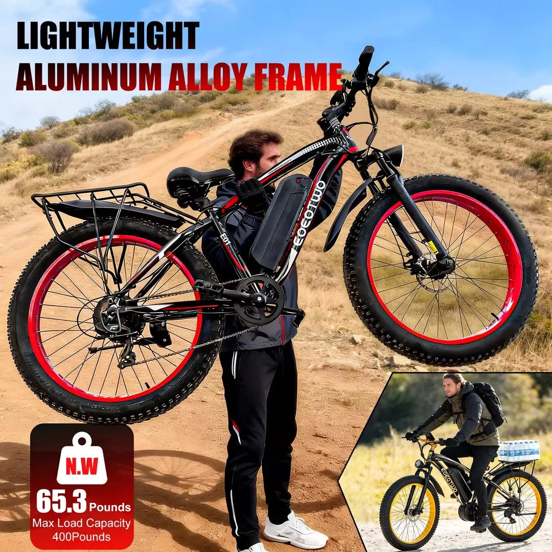 EOEOTWO E01 Electric Fat Tire Bike 1500W Peak Motor