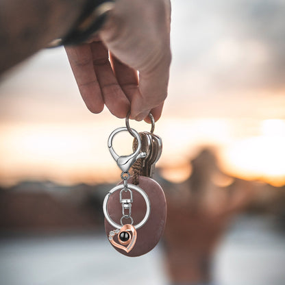 Custom Photo Projection Keychain Simple Style love Projection Keychain
