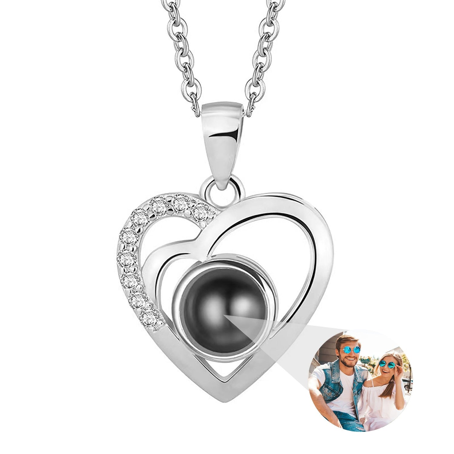 Customizable photo Projection Necklace Pendant Jewelry For Lover Girlfriend
