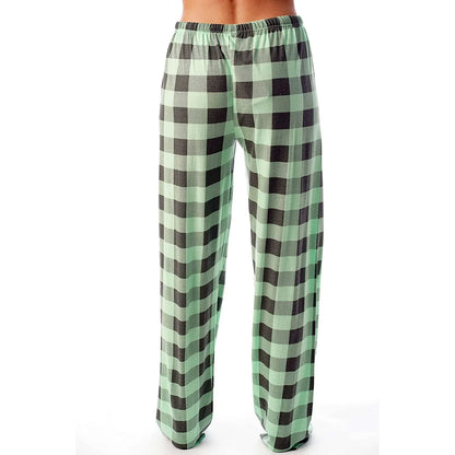 Women Christmas Pajama pants Autumn Winter Plaid Printed Pants