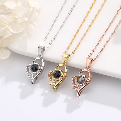Customized photo projection necklace Couple Romantic Cute Accessories