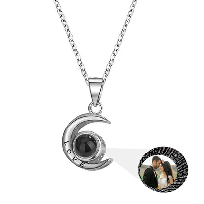 Personality Moon Necklace With Customizable Photo Romantic Gift