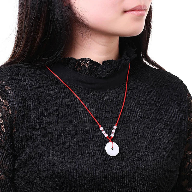 Buddhist Woven Necklace Lotus Guanyin jade Buddha Pendant Long Life Lock Pendant Lucky Necklace