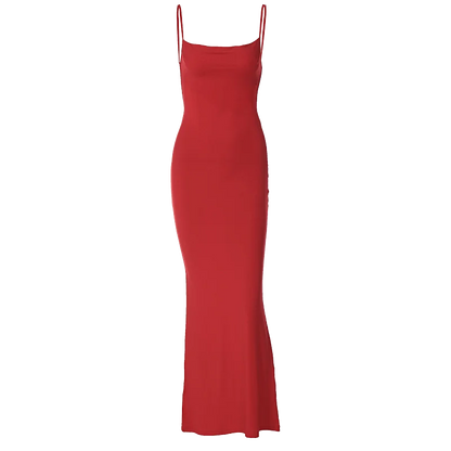 Solid Sleeveless Backless Elegant Sexy Bodycon Y2K Maxi Prom Dress