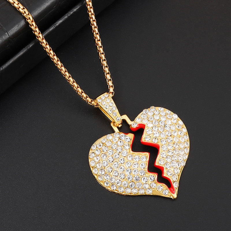 Hip Hop Fierce Shark Inlaid Zircon Pendant Charm Trend Necklace