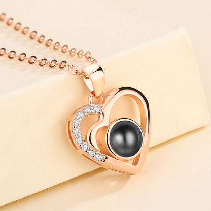 Customizable photo Projection Necklace Pendant Jewelry For Lover Girlfriend