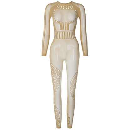 solid color Knitted Thin Long Sleeve Jumpsuit Romper