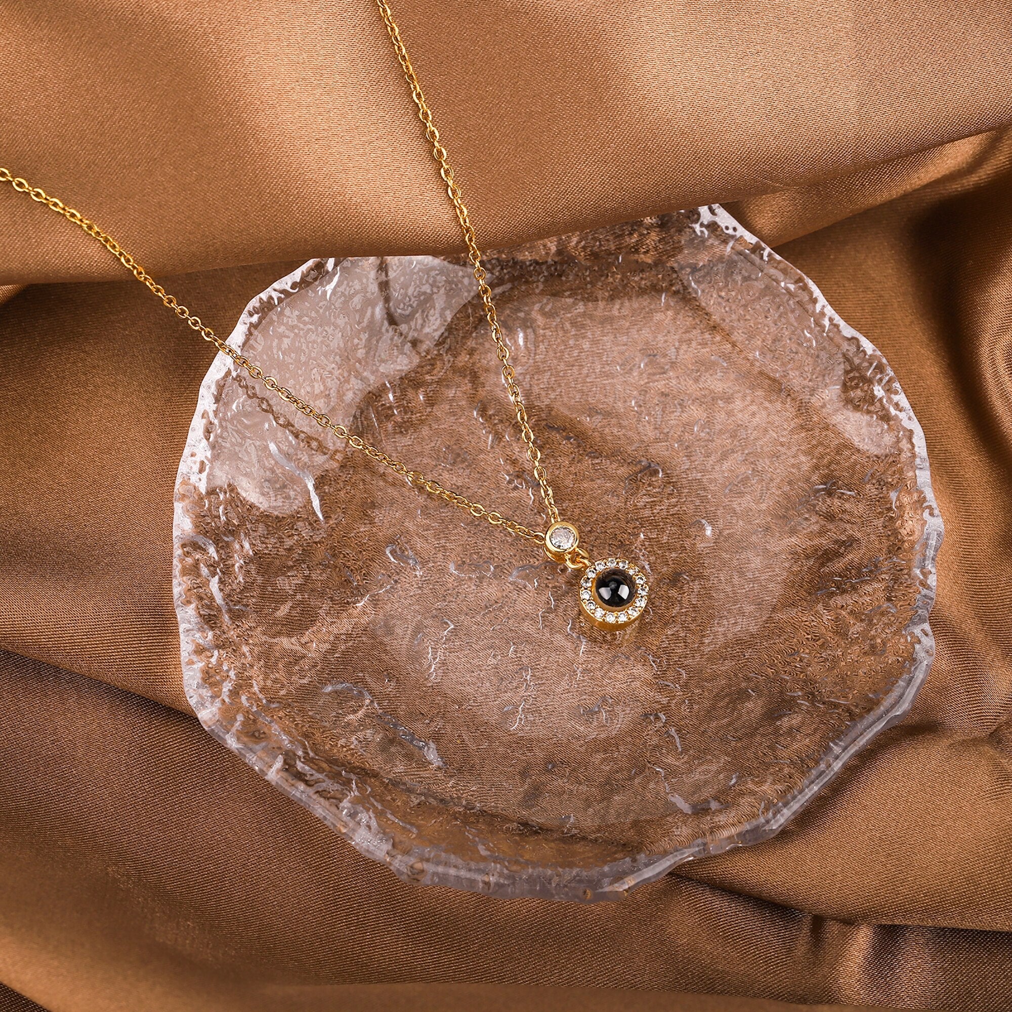 Customizable Photo Projection Necklace Couple Girlfriend Couple Jewelry