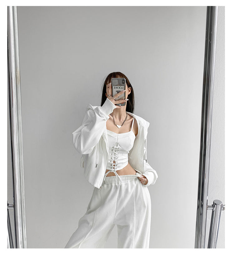 Y2k Tunic Tops Women Design Cross Bandage Camis Chic Slim Sleeveless Crop Top Female