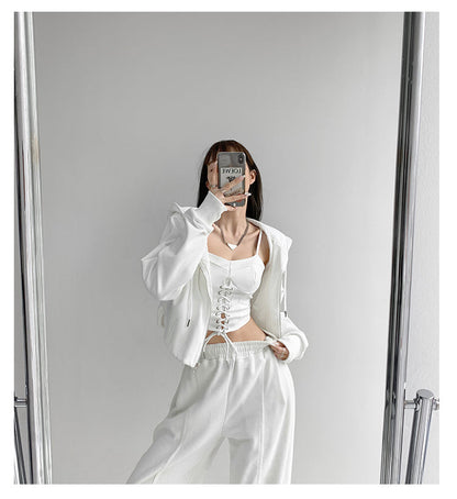 Y2k Tunic Tops Women Design Cross Bandage Camis Chic Slim Sleeveless Crop Top Female