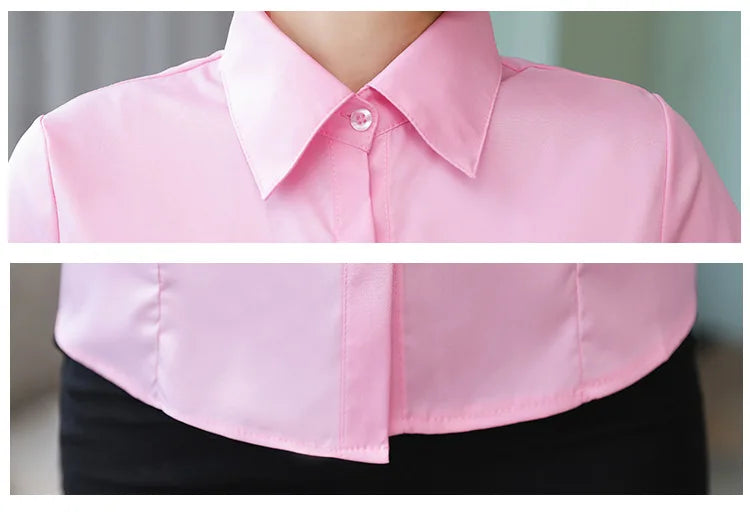 Polyester Cotton Shirts for Women Long Sleeve Blouse