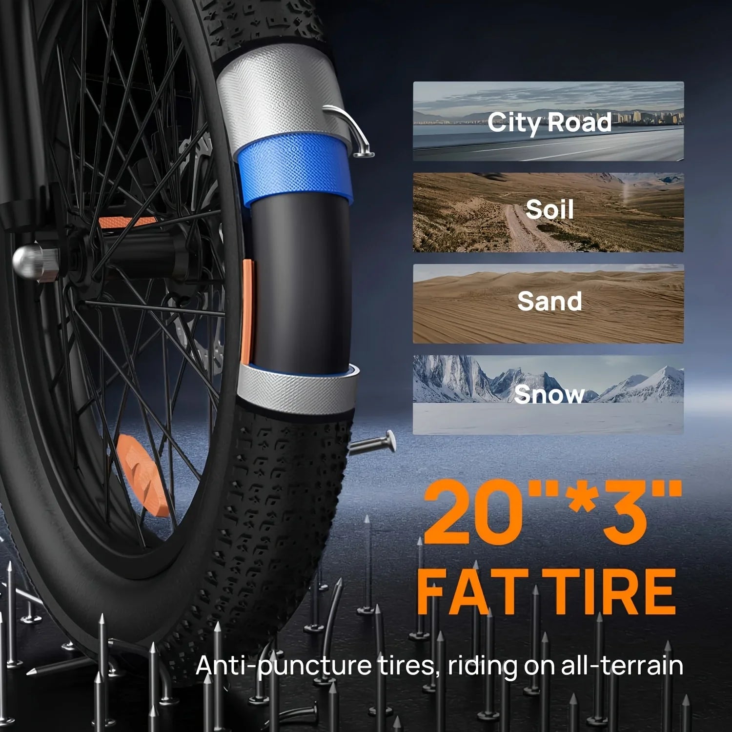 URLIFE 1000W E20 Electric Bike | 48V 13Ah Removable Battery, 20MPH, 20&