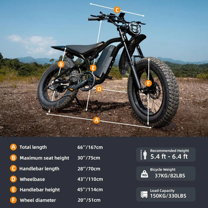 eBike Boys Fat Tire Electric Bike - 1200W Motor, 30+ MPH Speed