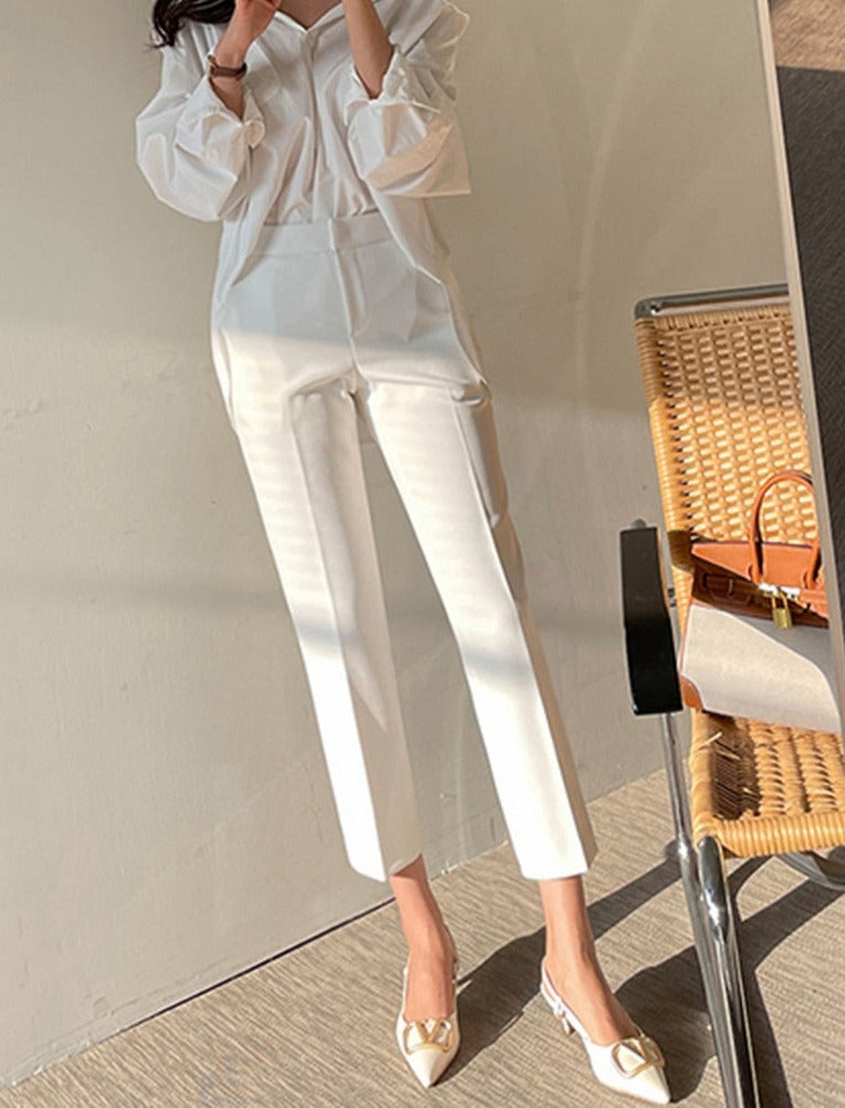 Slim Women Suit Pants Spring Summer High Waist Ladies Pencil Pants