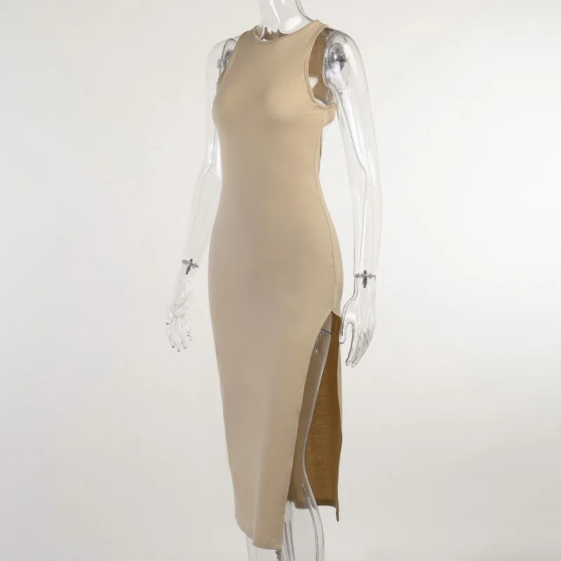 Y2K solid Sexy slit Club Party Night Wrap Bodycon Dress