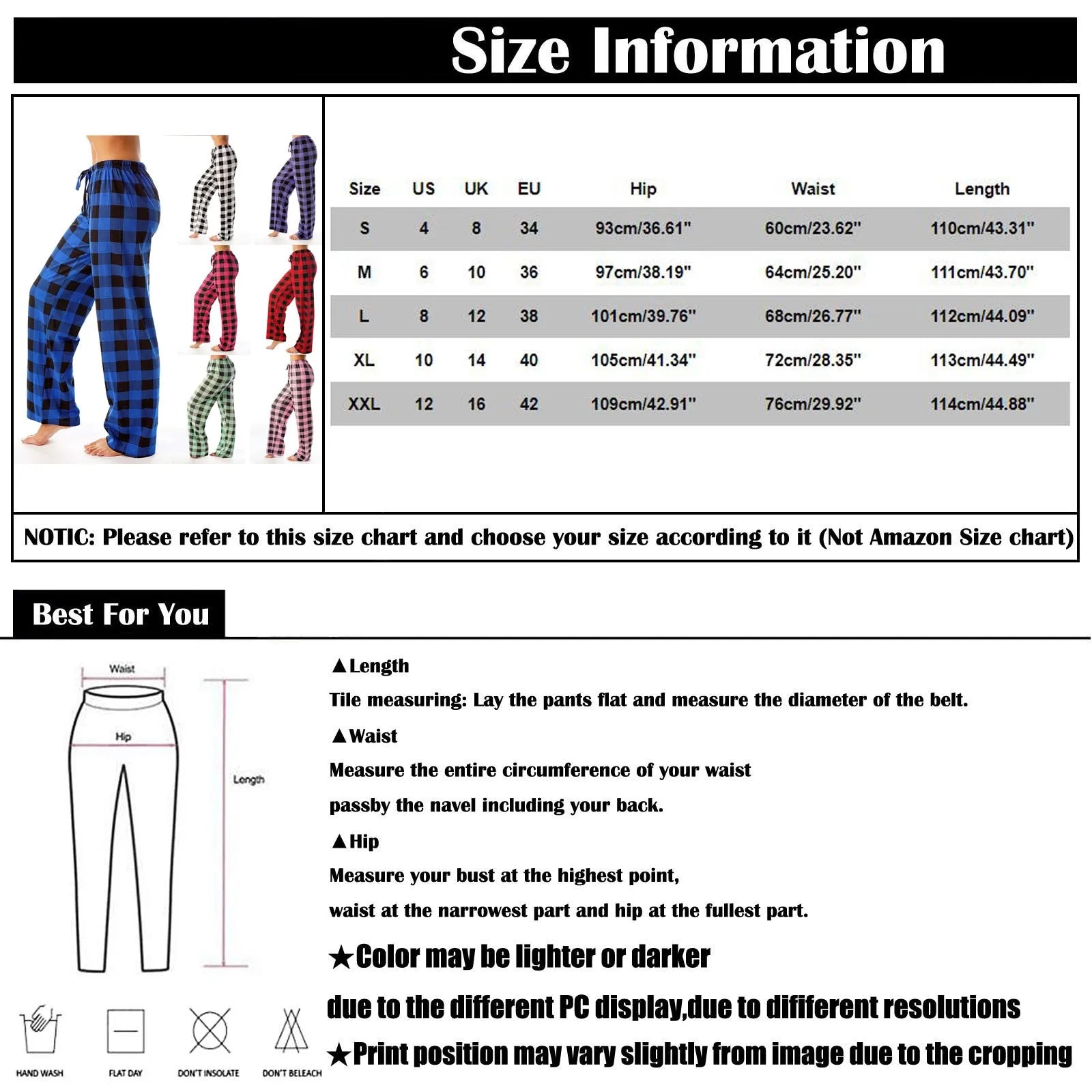 Women Christmas Pajama pants Autumn Winter Plaid Printed Pants