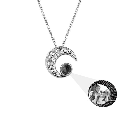 Custom Projection Photo Necklace Trendy Star Moon Necklace for Women Fashion Jewelry