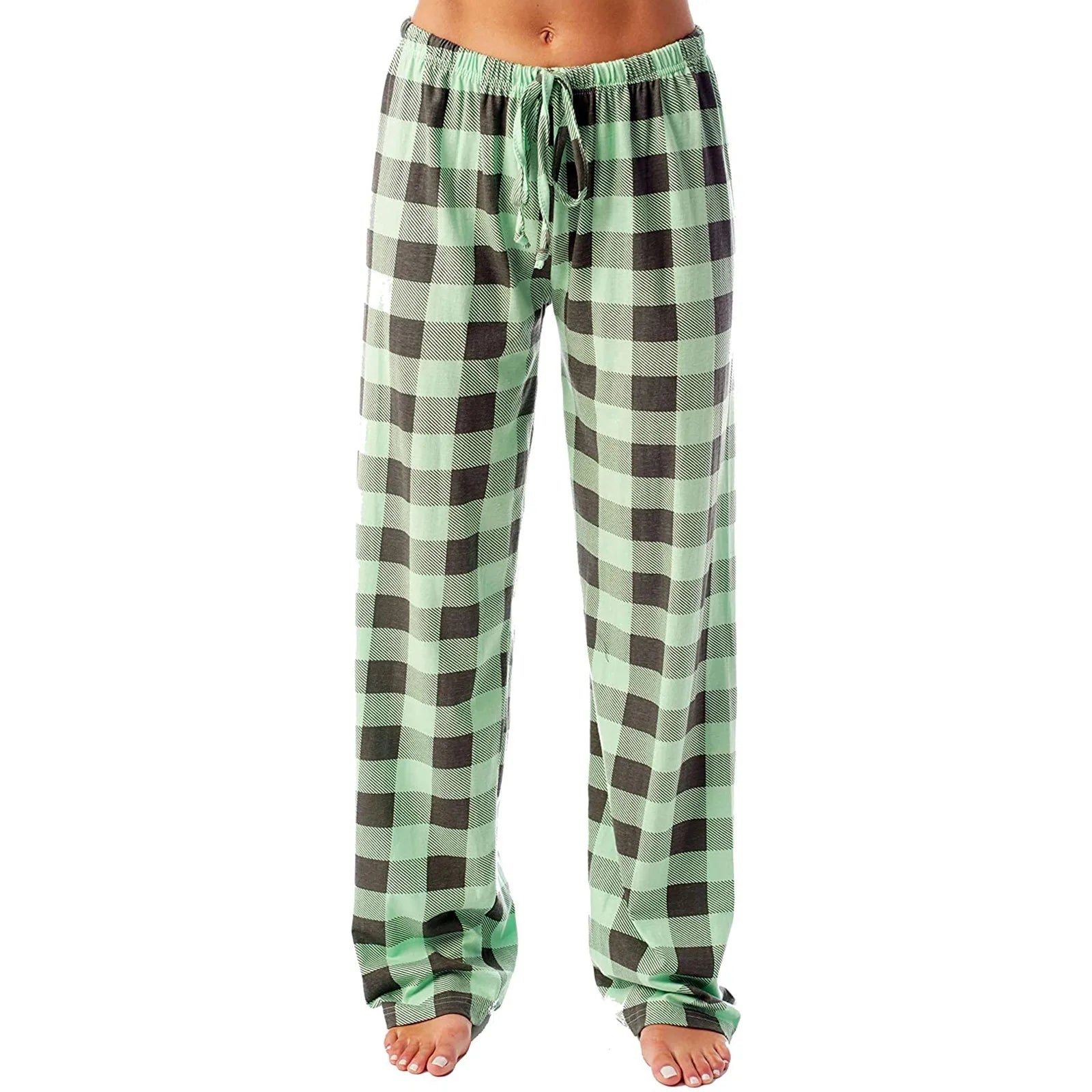 Women Christmas Pajama pants Autumn Winter Plaid Printed Pants