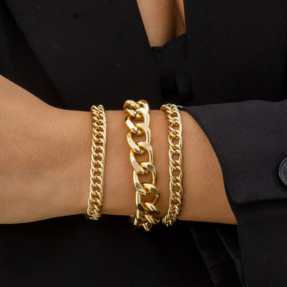 Hip Hop Thick Link Chain Bracelet Women&