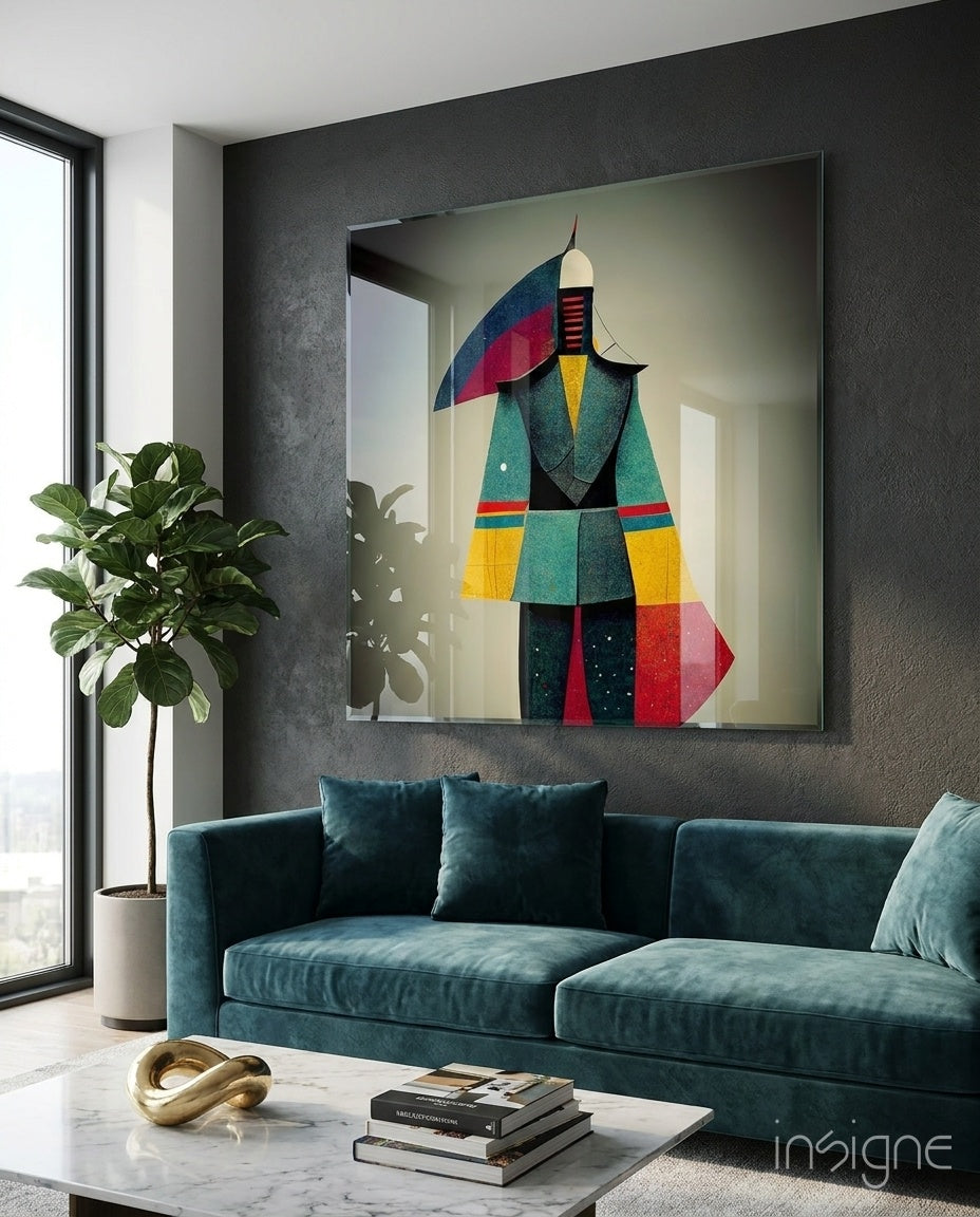 Colored Man Glass Wall Art  || Designers Collection