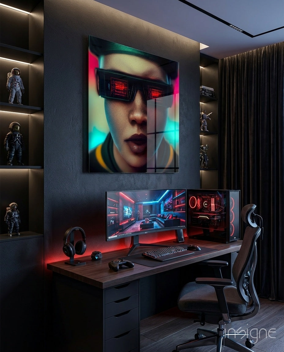 Virtual Life Glass Wall Art  || Designer Collection