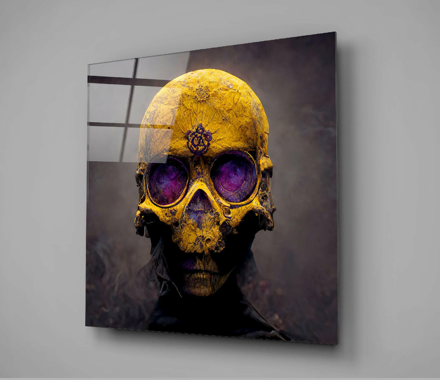 Yellow Head Glass Wall Art  || Designer Collection