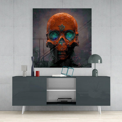 Orange Head Glass Wall Art  || Designer Collection