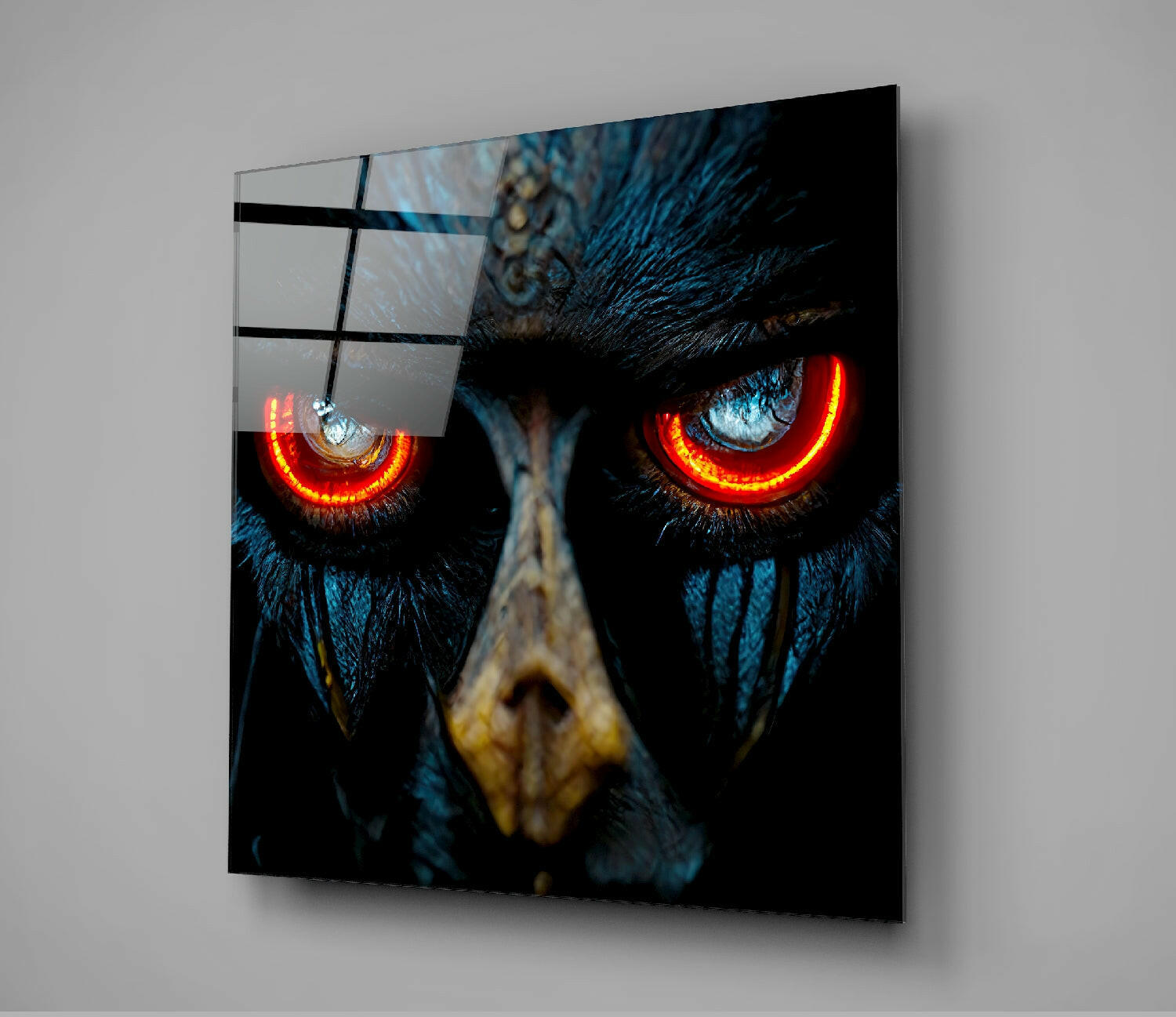 Anger in the Eyes Glass Wall Art  || Designers Collection