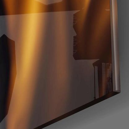 Golden Hooded Gorilla Fierce Gaze Glass Wall Art