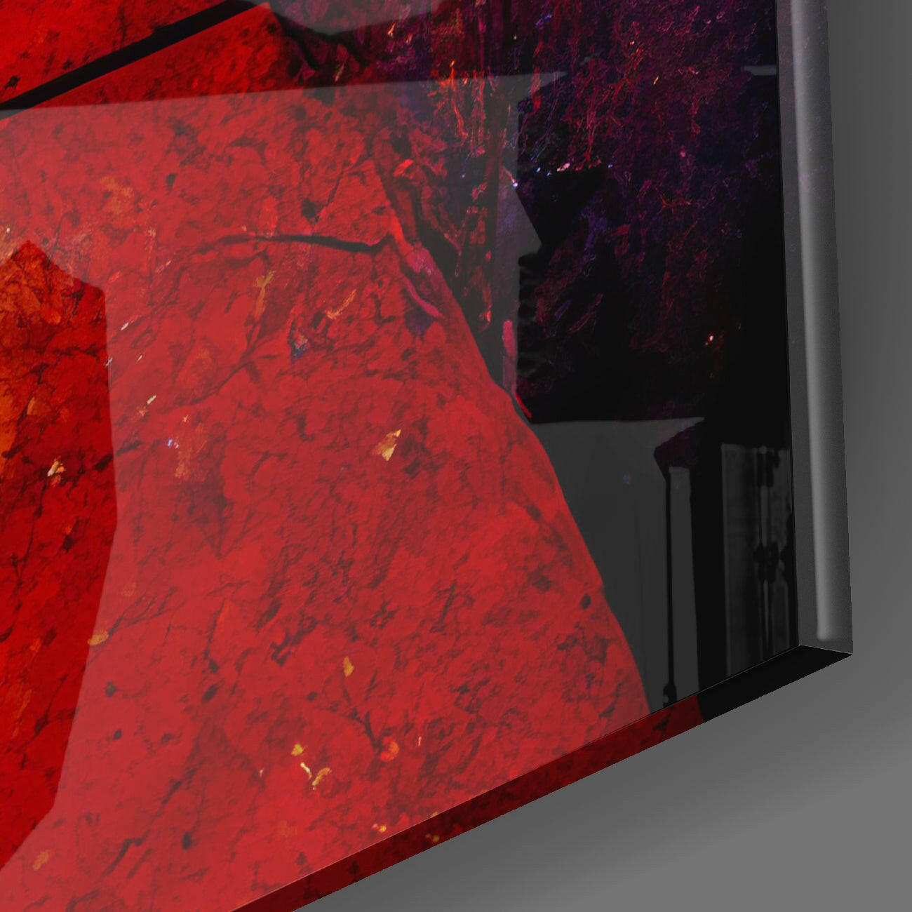 Ochre and Red Angular Aged Wall Glass Wall Art