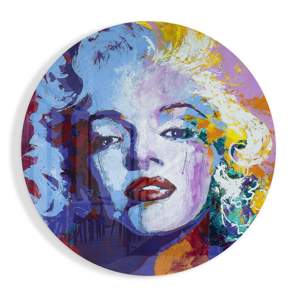 Blue Purple Blonde Circle Glass Wall Art