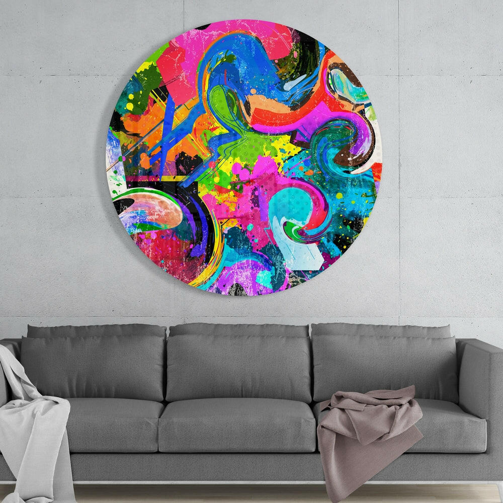 The Cycle of Colors Glass Wall Art