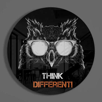 Cool Owl Glasses Slogan Glass Wall Art