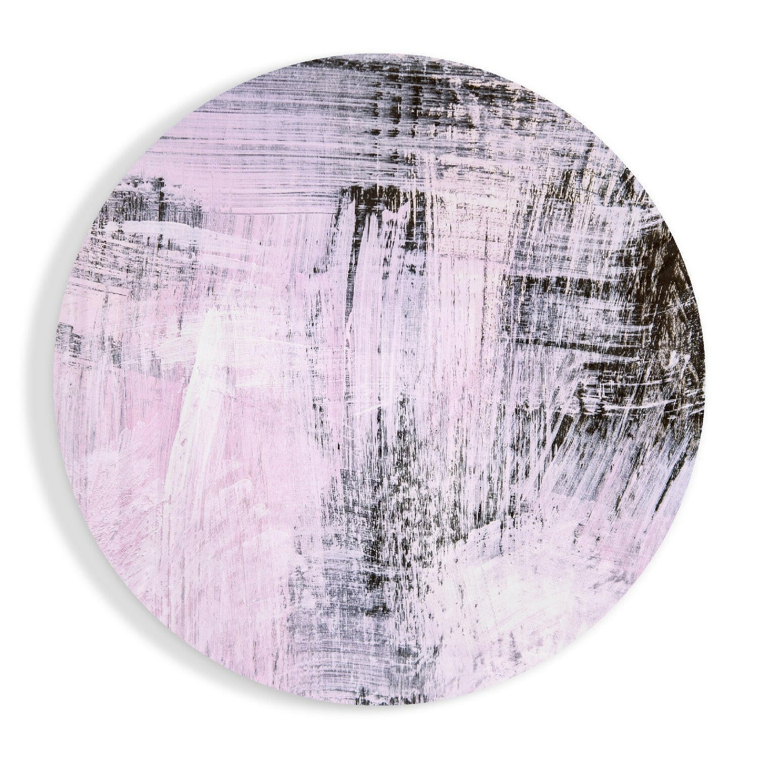 Lilac Black Dry Brush Glass Wall Art