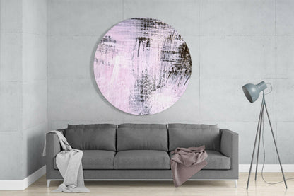 Lilac Black Dry Brush Glass Wall Art