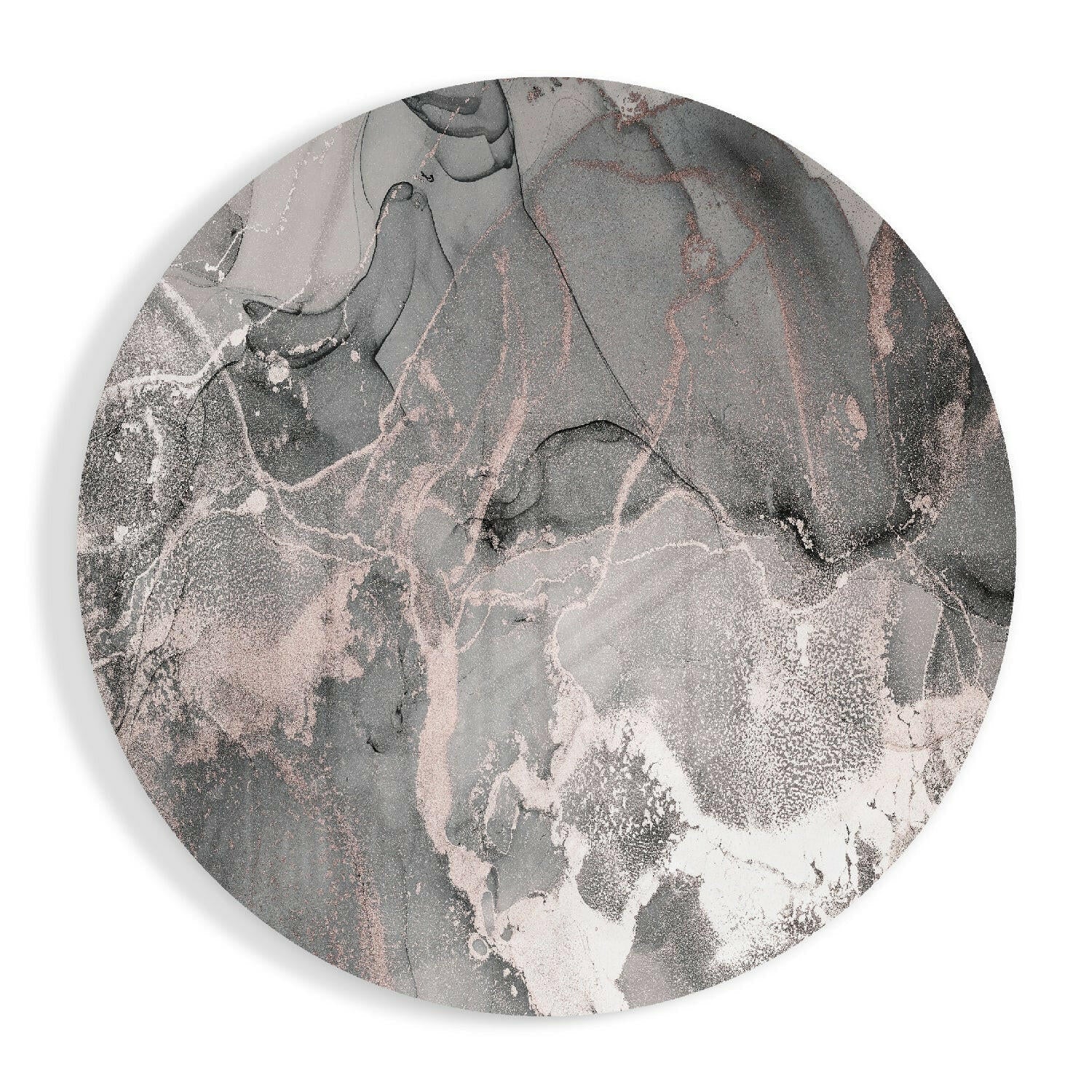 Gray Rose Gold Marble Glass Wall Art
