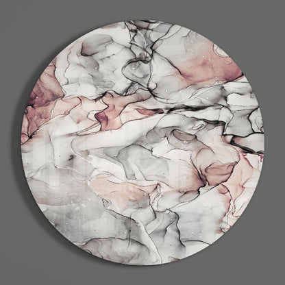 Soft Blush Gray Marble Glass Wall Art