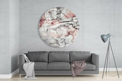 Soft Blush Gray Marble Glass Wall Art