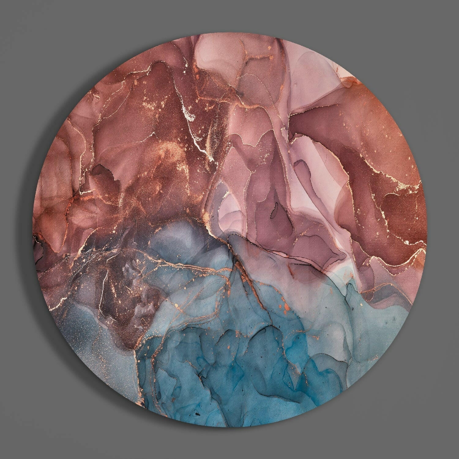 Orange Marble Glass Wall Art