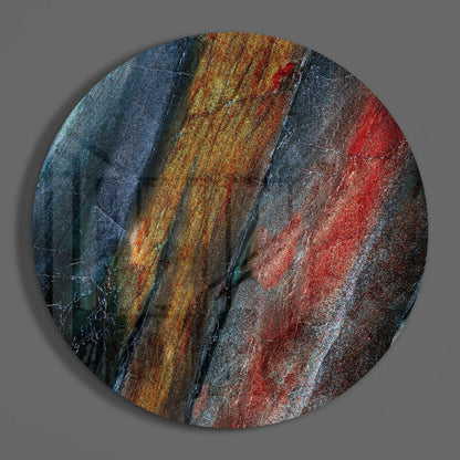 Golden Red Mineral Stone Glass Wall Art